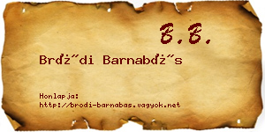 Bródi Barnabás névjegykártya