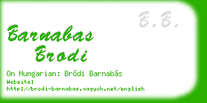barnabas brodi business card