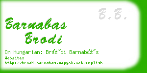 barnabas brodi business card